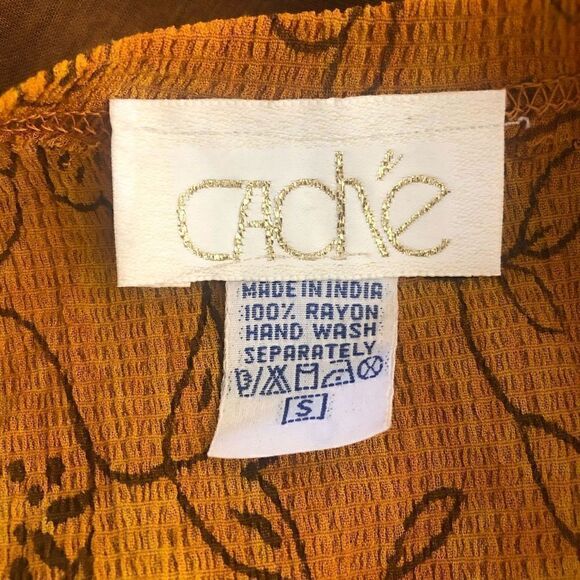 Cache Three Piece Brown and Gold Boho Tunic and Harem Pants - Picture 10 of 16